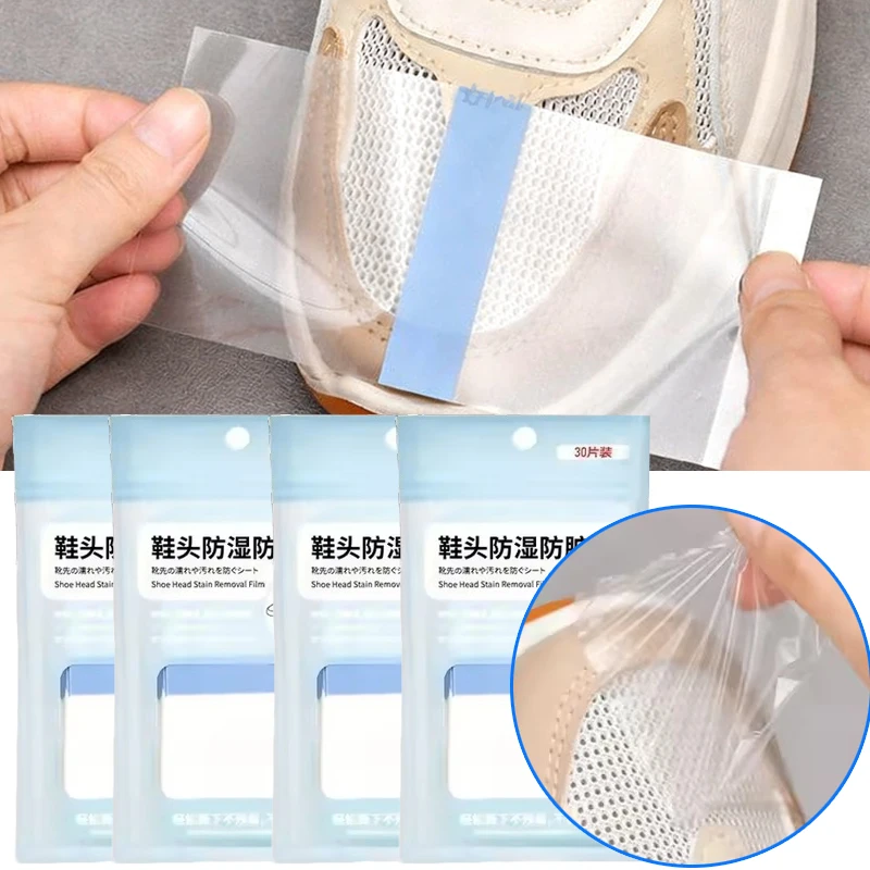 90pcs Shoe Toe Rain Waterproof Stickers Set Film Rainy Days Shoe Toe Stickers Resist Rain Mud and Oil Stains Shoe Stickers