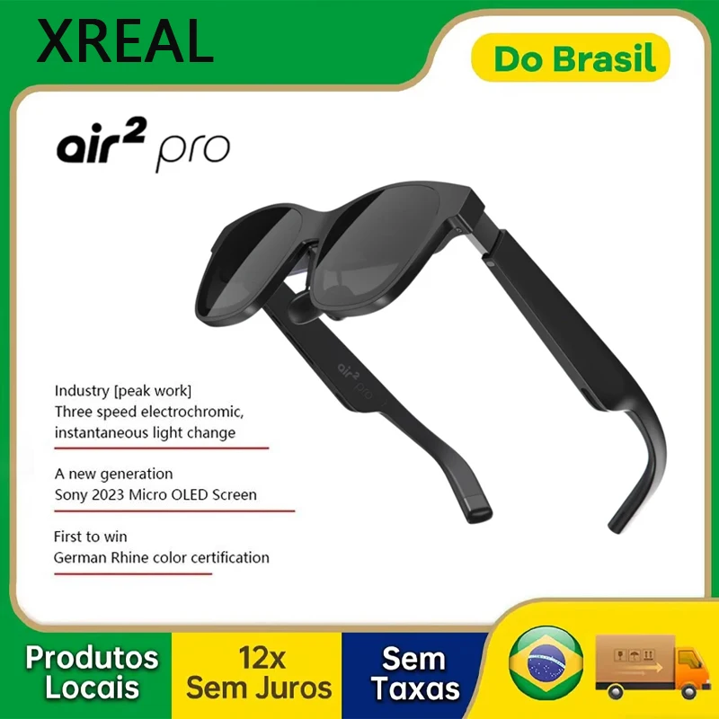 【Do Brasil】XREAL Air 2 Pro AR lunettes HD 130 pouces écran géant spatial cinéma privé Portable 1080p vue lunettes intelligentes