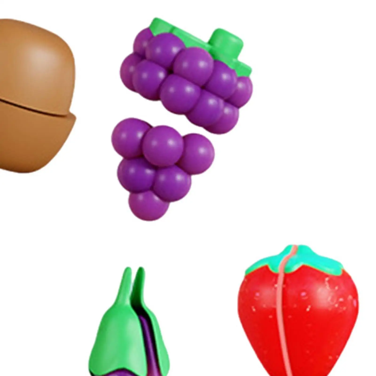 Cutting Play Food Toys Portable Pretend Play Fruit Vegetables Accessories Kitchen Accessories for Preschool Kids 18+ Months