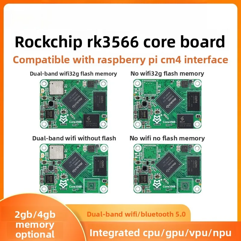 

RK3566 Development Board Core3566 JD4 Core Board AI Core Board Compatible with Raspberry Pi CM4