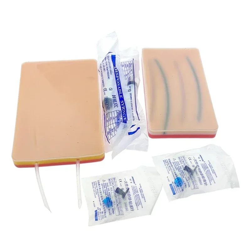 

Training Pad Silicone Human Suture Model 4 Veins Imbedded 3 Layers Practice Model