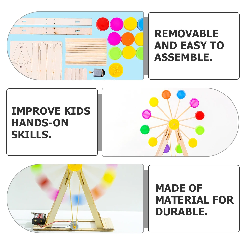 

Wooden DIY Ferris Wheel Set 1Set Childrens Science Experiment Manual Assembly Kit Enhance Coordination Ferris Wheel Models