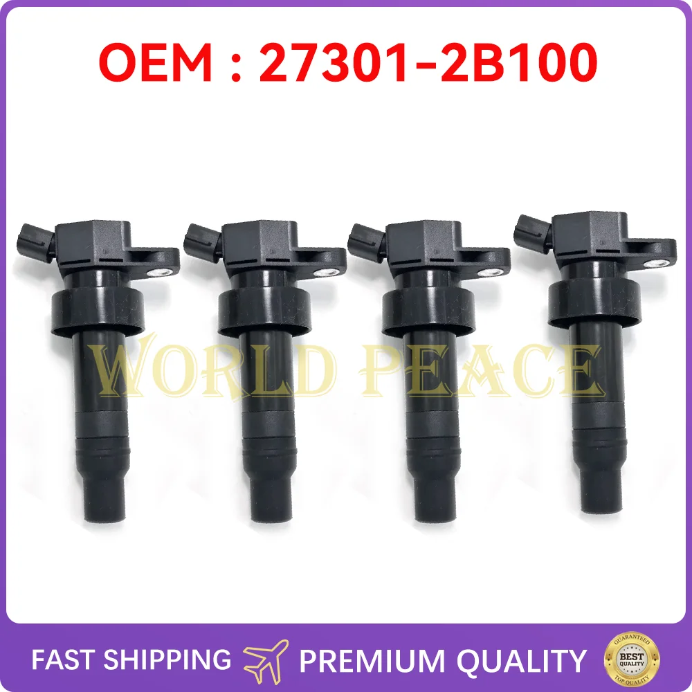 

4Pcs 273012B100 Ignition Coil For KIA Rio Rio5 UB KIA Soul 12-18 1.6L Hyundai Accent Veloster i20 i30 27301-2B100 27301 2B100