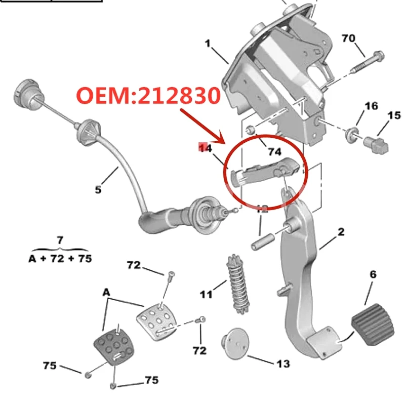 

Для Peugeot 206 206CC 207 207CC главный цилиндр управления сцеплением сцепление PED ROD клей для позиционирования линии сцепления 212830