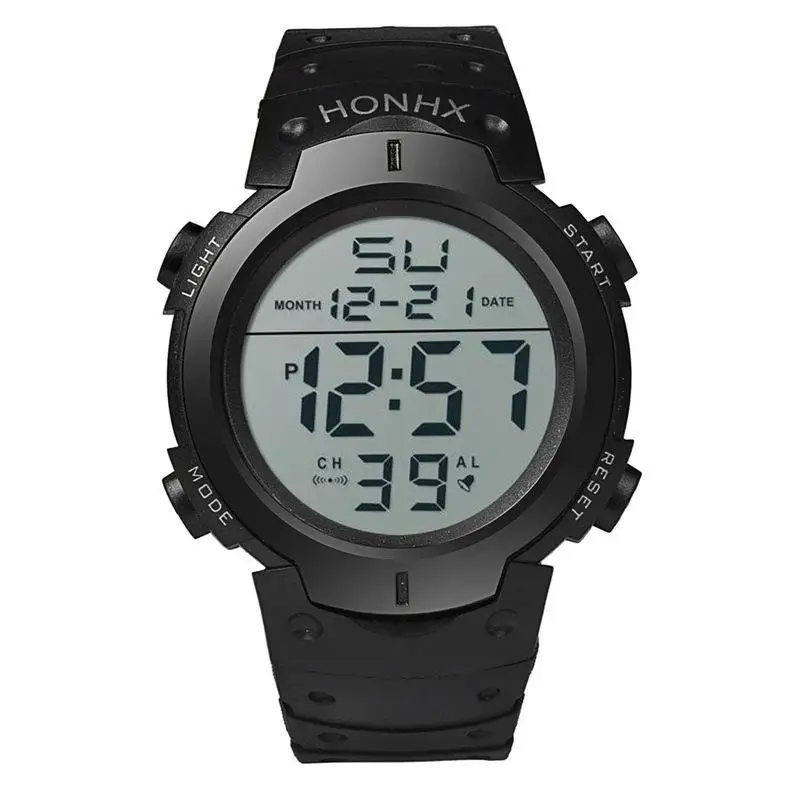 Men's Sport LED Digital Watch Multi-Functional Rubber Fitness Athlete Timekeeping Electronic Clock Reloj