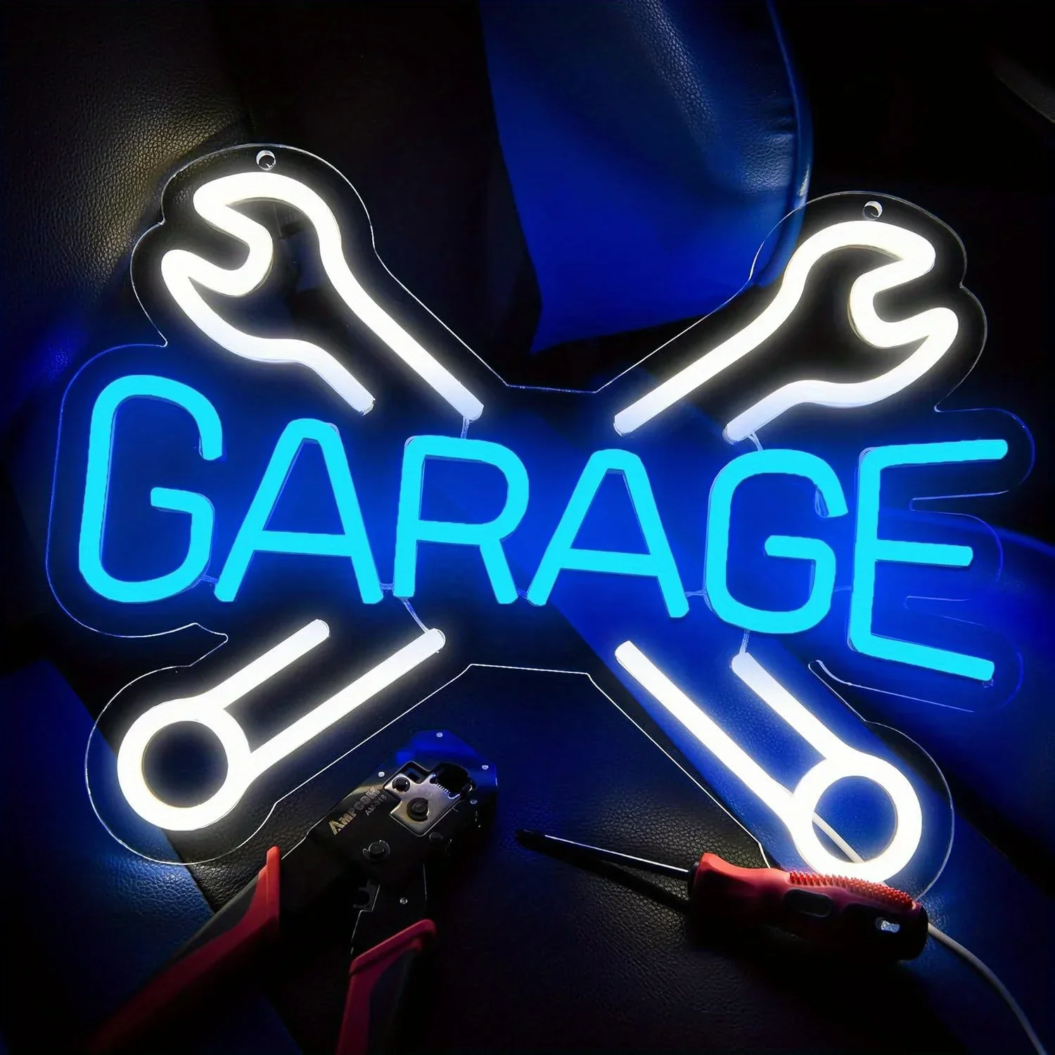 Auto Service Neon Signs Garage Neon Signs Wrench Shaped Led Neon Signs Car Room Repair Shop Workshop Games Room Birthday Gift