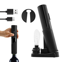 ABS Electric Wine Bottle Opener Accurate Efficient Wine Opener Set Rechargeable Bottle Corkscrew Set for Kitchen Bar Party Gifts