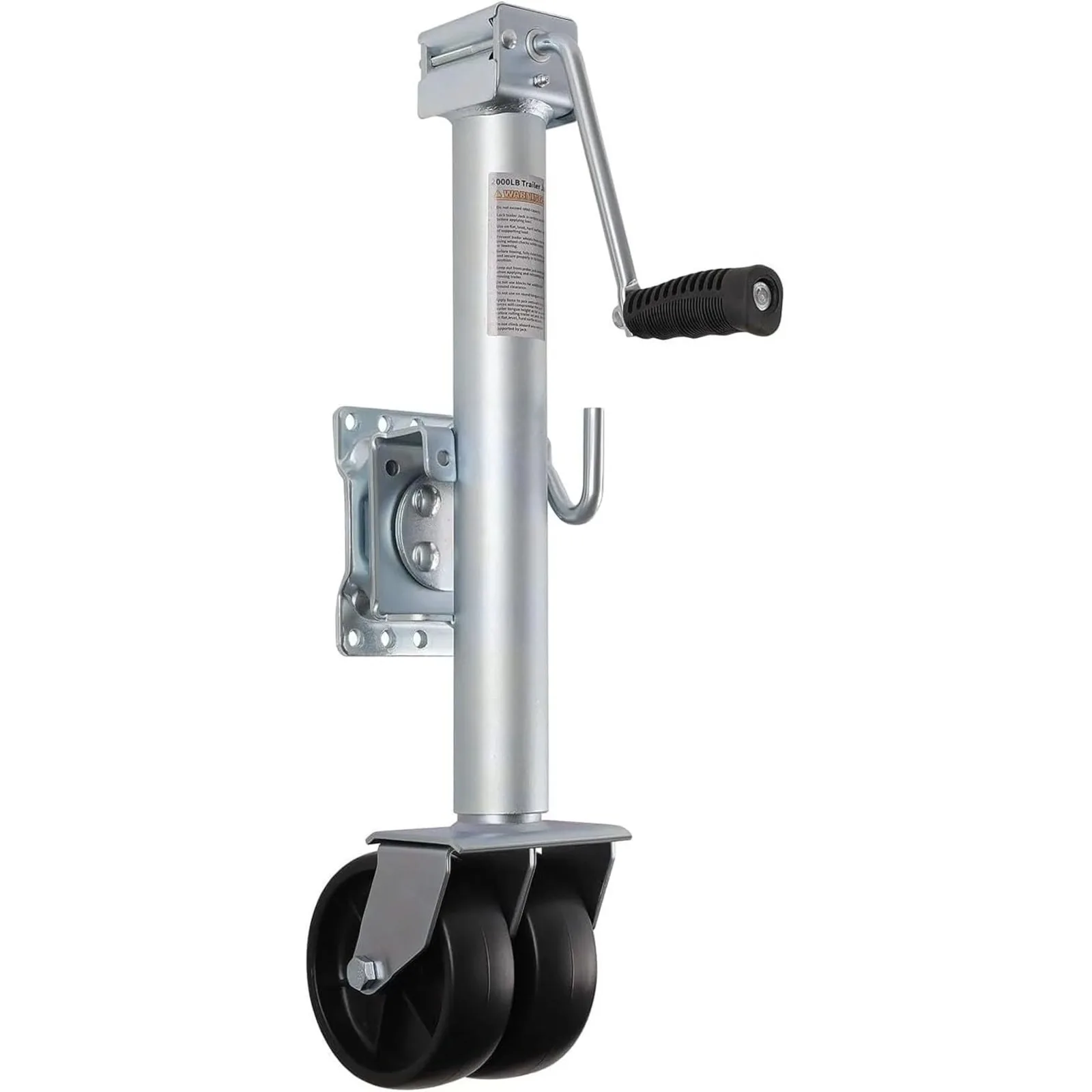 US Trailer Jack, Heavy Duty Swivel Boat Trailer Jack with Dual Wheels, 2000 lbs, 14" Lift