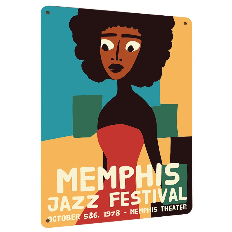 Vintage Memphis Jazz Festival 1978 Poster Tin Sign Home Decor Wall Art