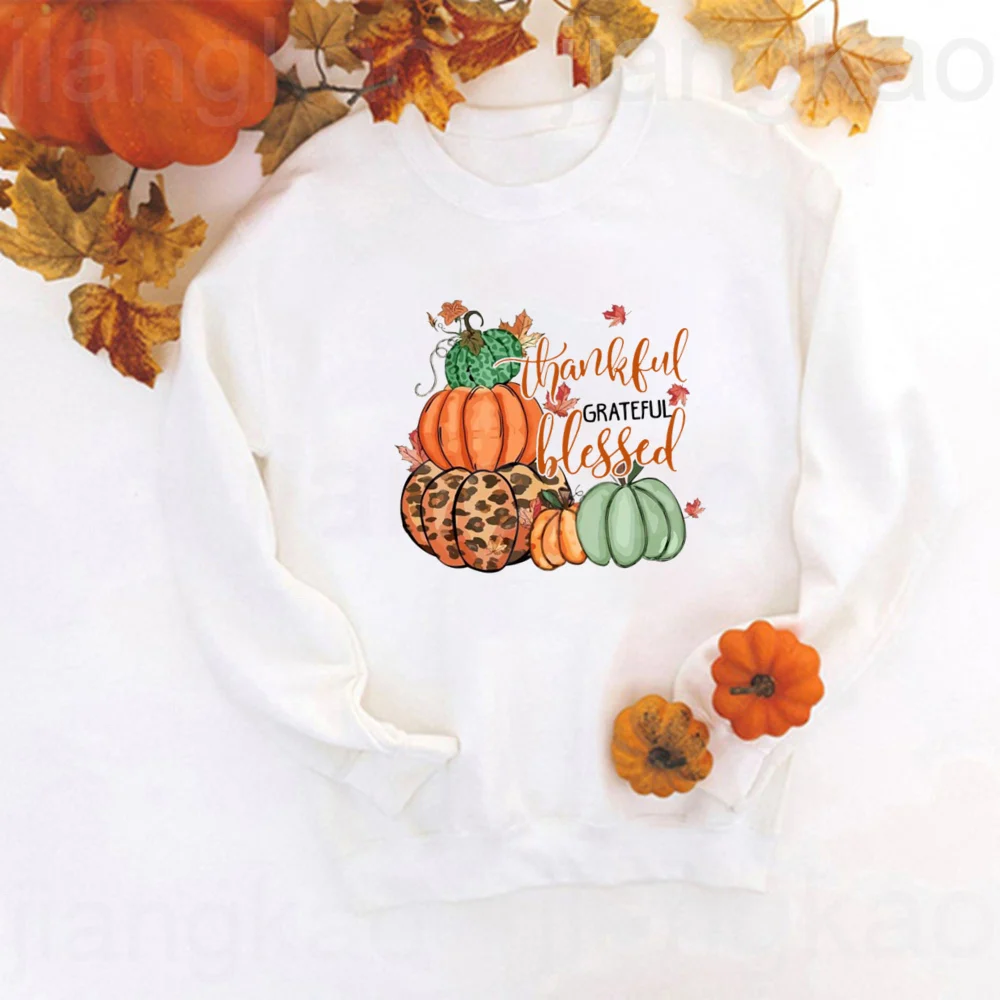 Just Girl Who Loves Fall Print Sweatshirt Thankful Grateful Fall Hoodie Women Fashion Autumn Holiday Pullover Top Famale Clothes