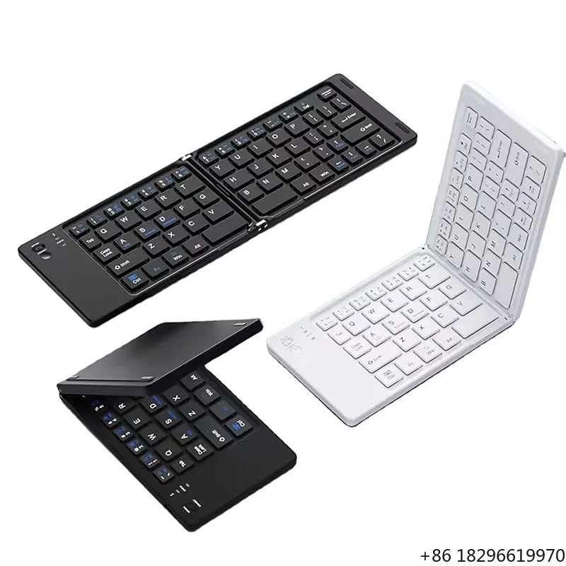 Portable Mini Foldable Bluetooth Keyboard With Air Mouse Universal For Mobile Phone Tablet PC