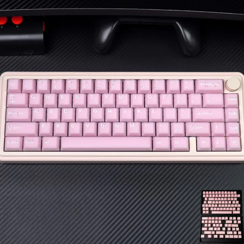 

120-key Cherry Blossom Pink Translucent Keycap Made of ABS Original Pink Translucent Keycap and PBT Material |
