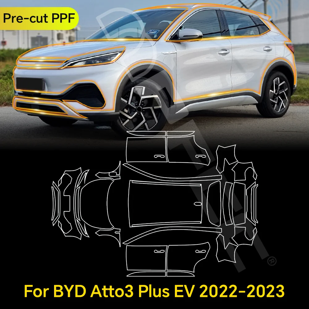 

For BYD ATTO3 Plus EV 2022-2023 TPU Paint Protection Film Clear Bra Pre-cut PPF Car Body Anti-Scratch Resistant Invisible Cover