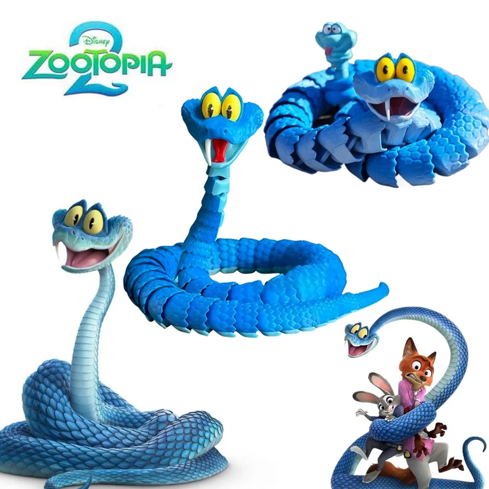 

HOT 68cm Gary Snake: Disney Zootopia 2 Articulated Simulation Toy Snake 3d Printed Snake Gary Model Children'S Gift Surprise