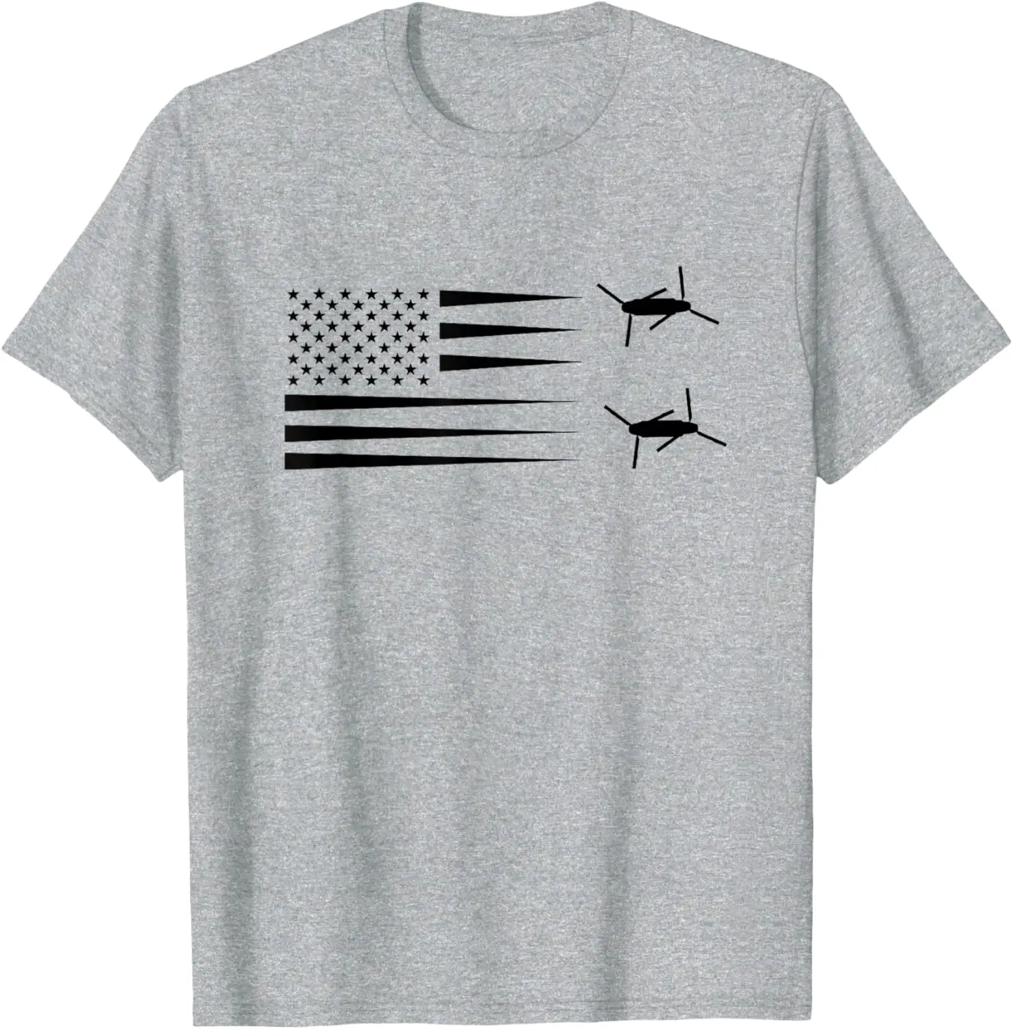 American Flag CH-47 Chinook Helicopter T-Shirt 100% Cotton O-Neck Short Sleeve Summer Casual Mens T-shirt Streetwear