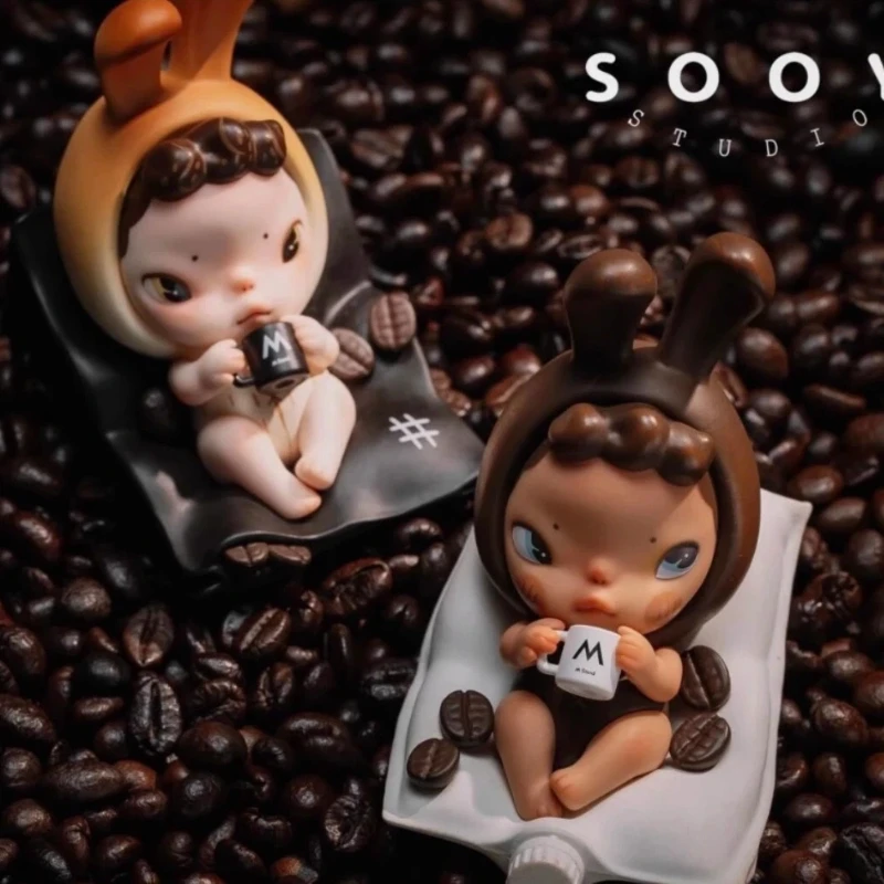 Echte Sooya M Stand Koffie Serie Blind Box Speelgoed Mooie Anime Figuur Verzamel Ornamenten Model Pop Mystery Speelgoed Kerstcadeau