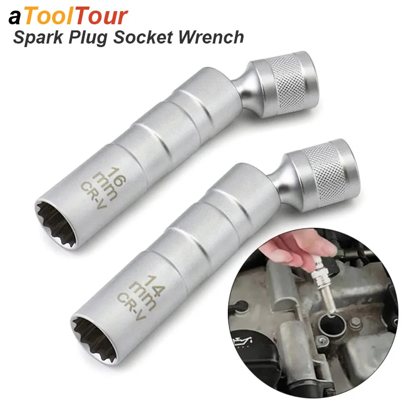 Adapter klucza nasadowego do świec zapłonowych 14mm 16mm Instalacja Wymień zestaw naprawczy Obrotowy moment obrotowy Magnetyczne usuwanie szczeliny Narzędzie samochodowe AUTO