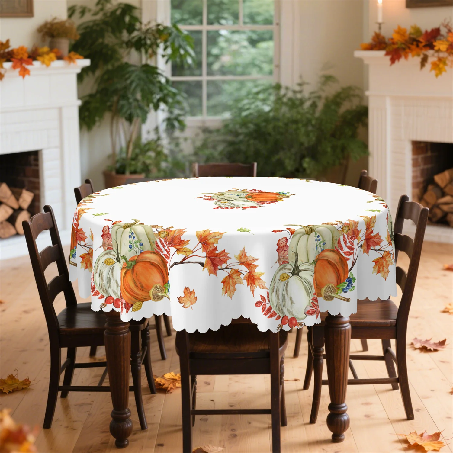 A set of pumpkin, maple leaf and autumn leaf autumn tablecloth, 1 piece per pack, suitable for Thanksgivingzyc