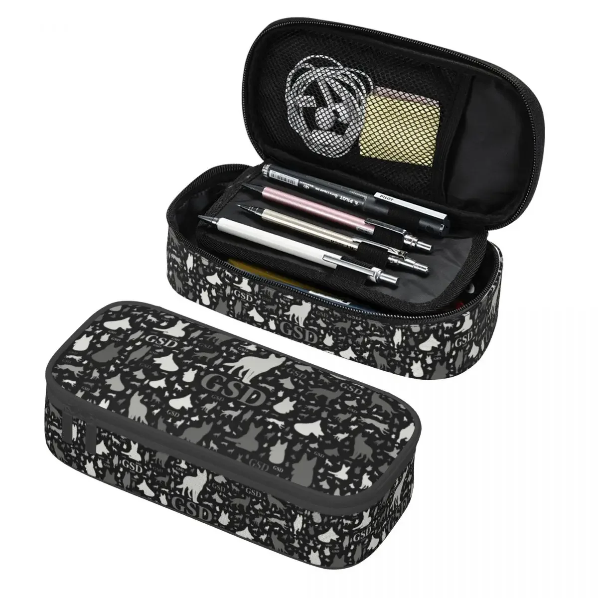 

Custom Kawaii German Shepherd Dog Silhouettes Pencil Case for Girls Boys Large Capacity Animal Pet Pencil Bag Stationery