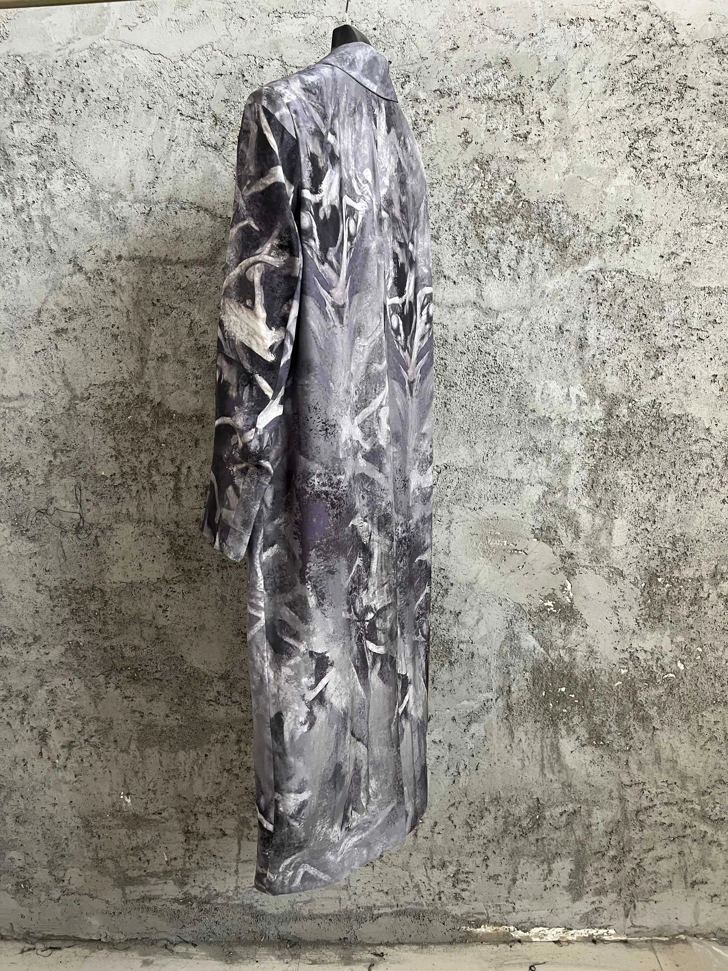 TOP-YAMOTO الأصلي الجحيم طباعة الأخضر الفاكهة طوق سترة حريرية نمط مصمم بأكمام طويلة للرجال #4