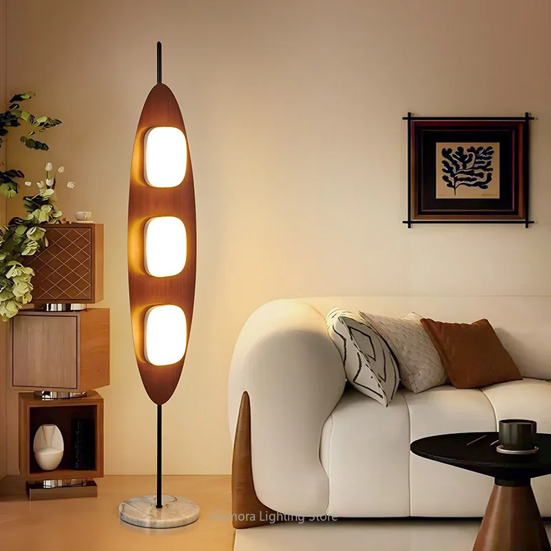 

Mid-Century Pea & Sailboat Floor Lamp, Premium Style, Metal & Fabric, for Living Room Sofa Bedroom, Modern Decor Light