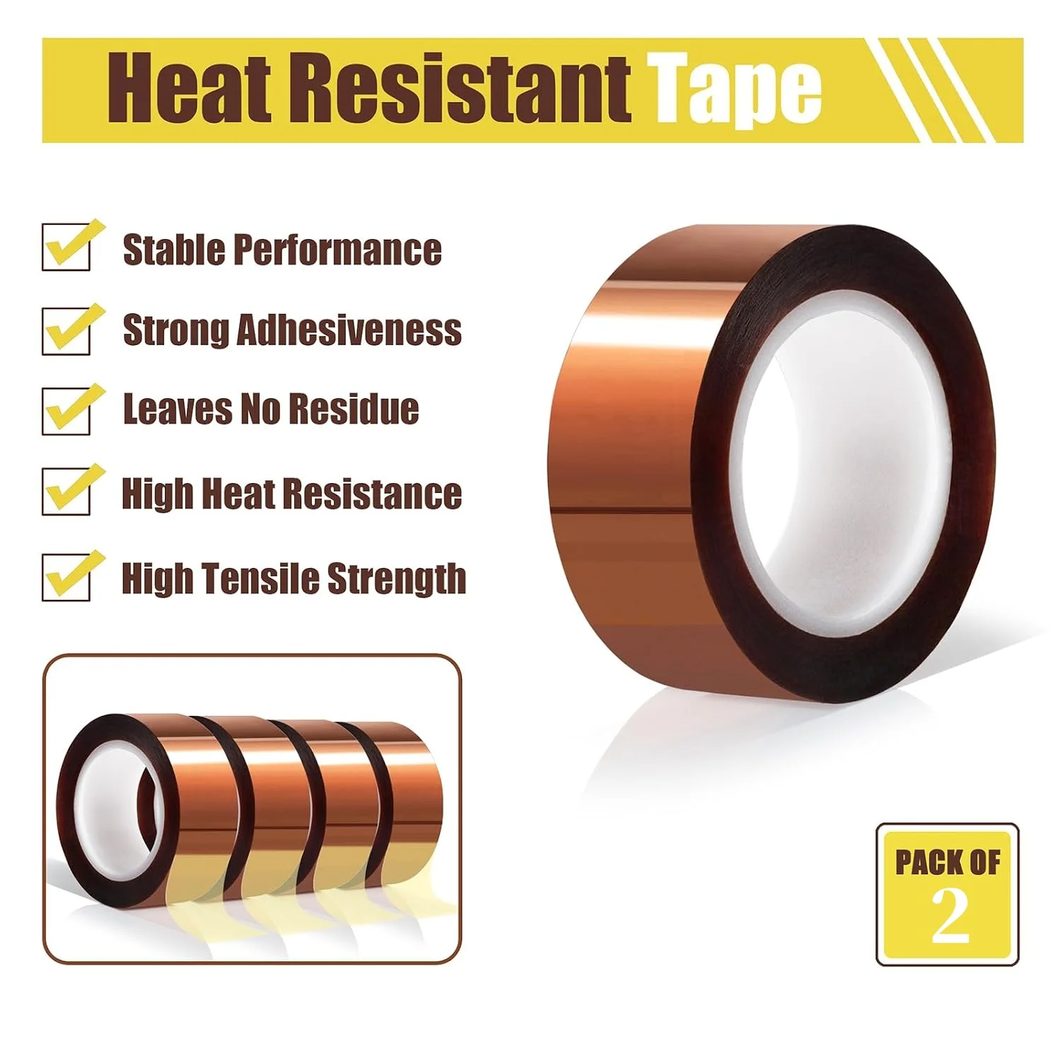 20mm x33m (108 feet) high-temperature heat-resistant tape, used for sublimation pressing of heat transfer belt, no residue