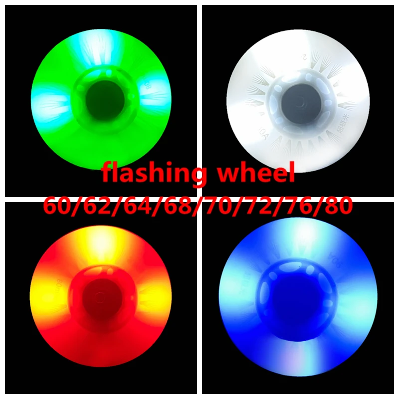 Free shipping skate wheel flashing wheel 70mm 72mm 76mm 80mm 90A lighting wheel