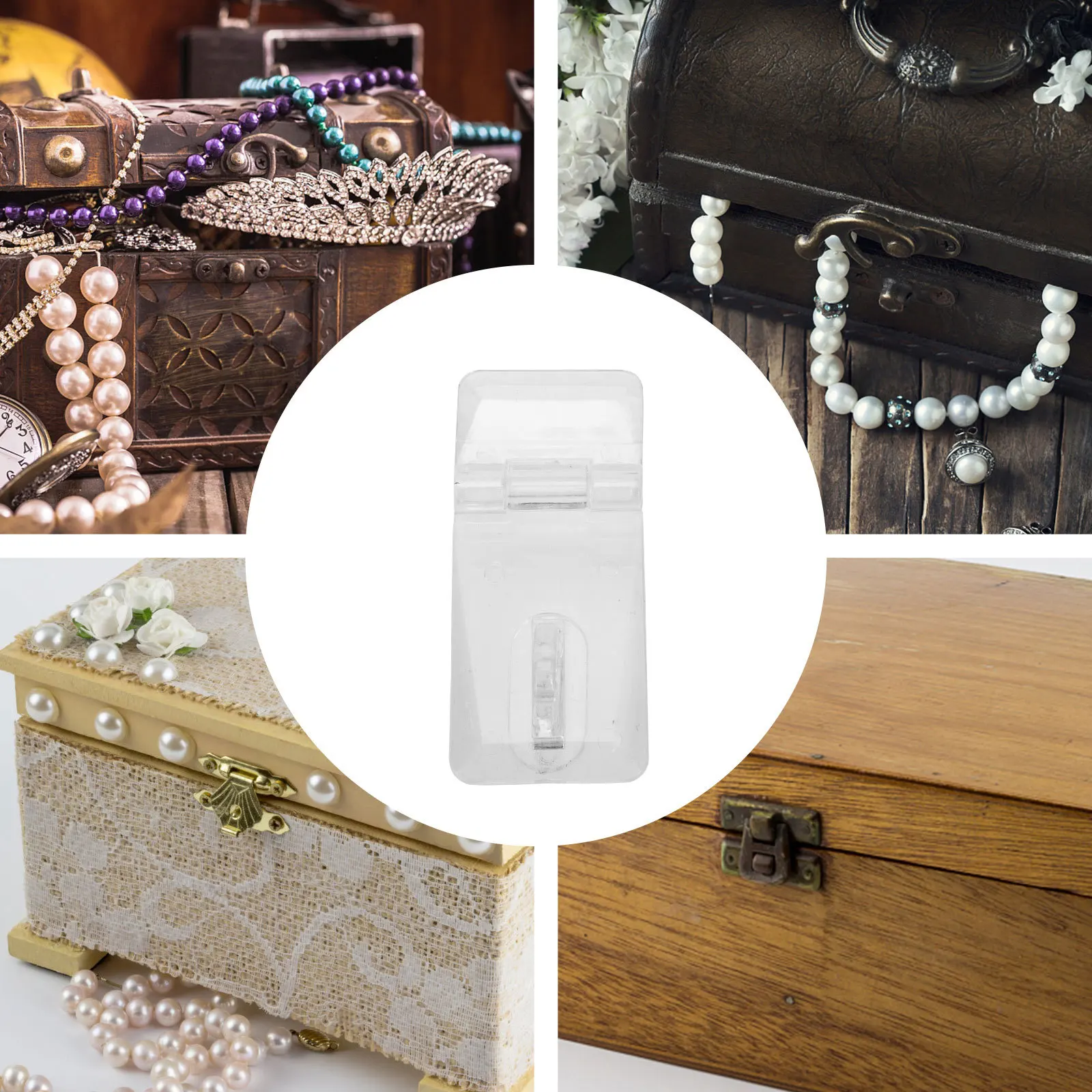 20 مجموعة من المفصلي الأكريليكي قفل مشبك شفاف لصندوق تخزين حقيبة النجارة مشروع قفل الأجهزة المتينة