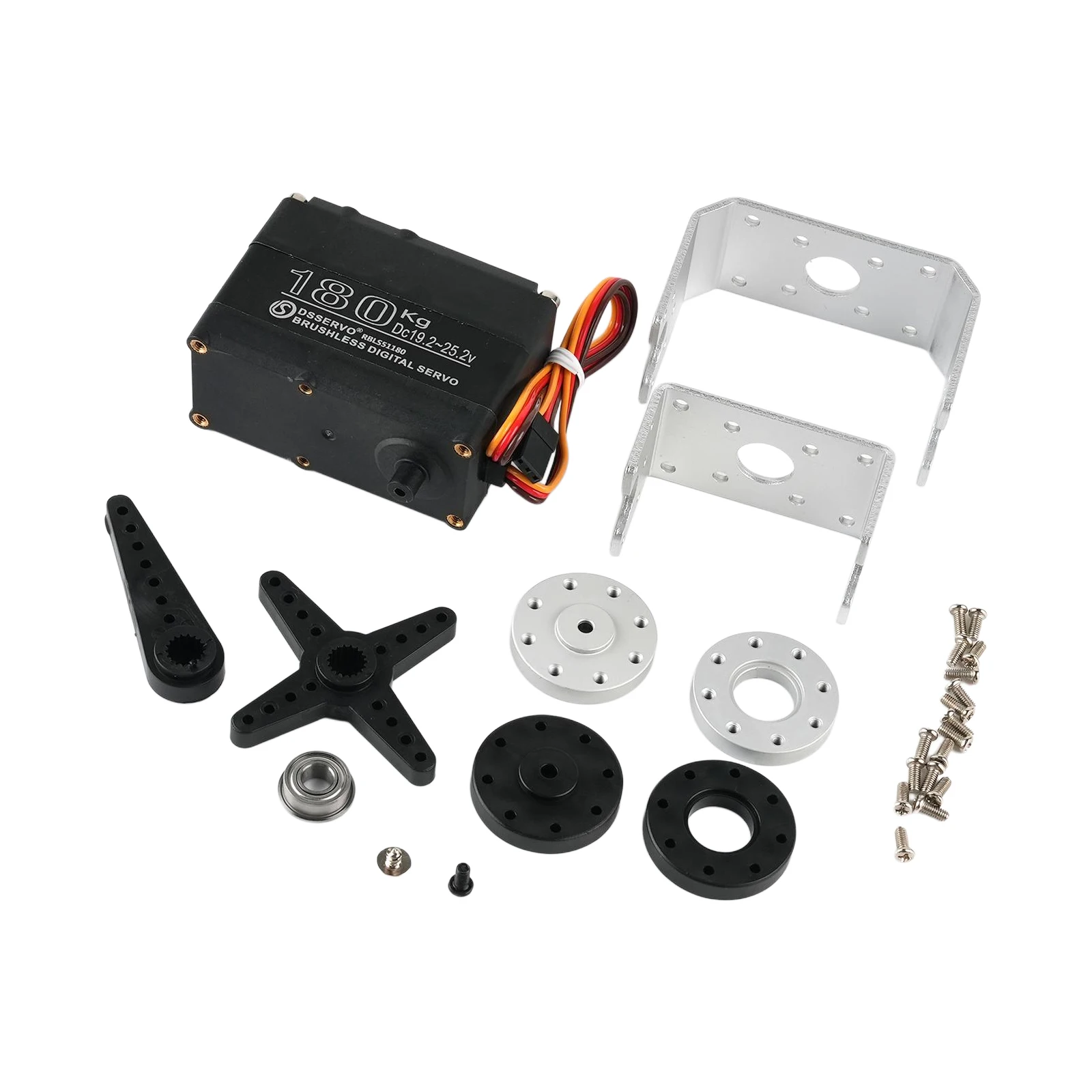 180KG Brushless Digital Servo - 24V Industrial-Grade, IP67 Waterproof, 180/270/360° for RC Monster Trucks/Robots