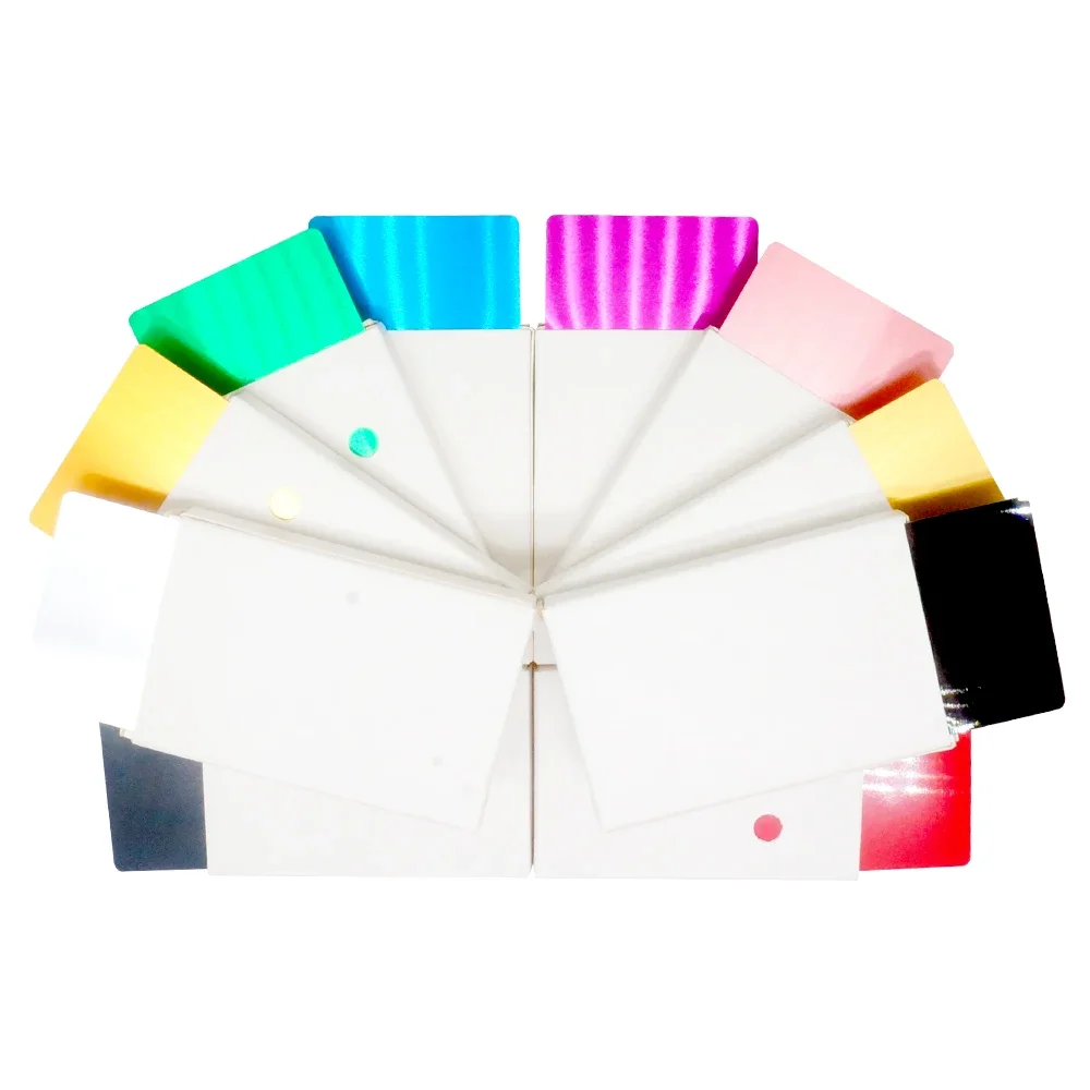 50 pz/set biglietti da visita in metallo colorato biglietti da visita in lega di alluminio biglietti da visita in bianco incisione Laser visita d'affari artigianato d'arte 10 colori
