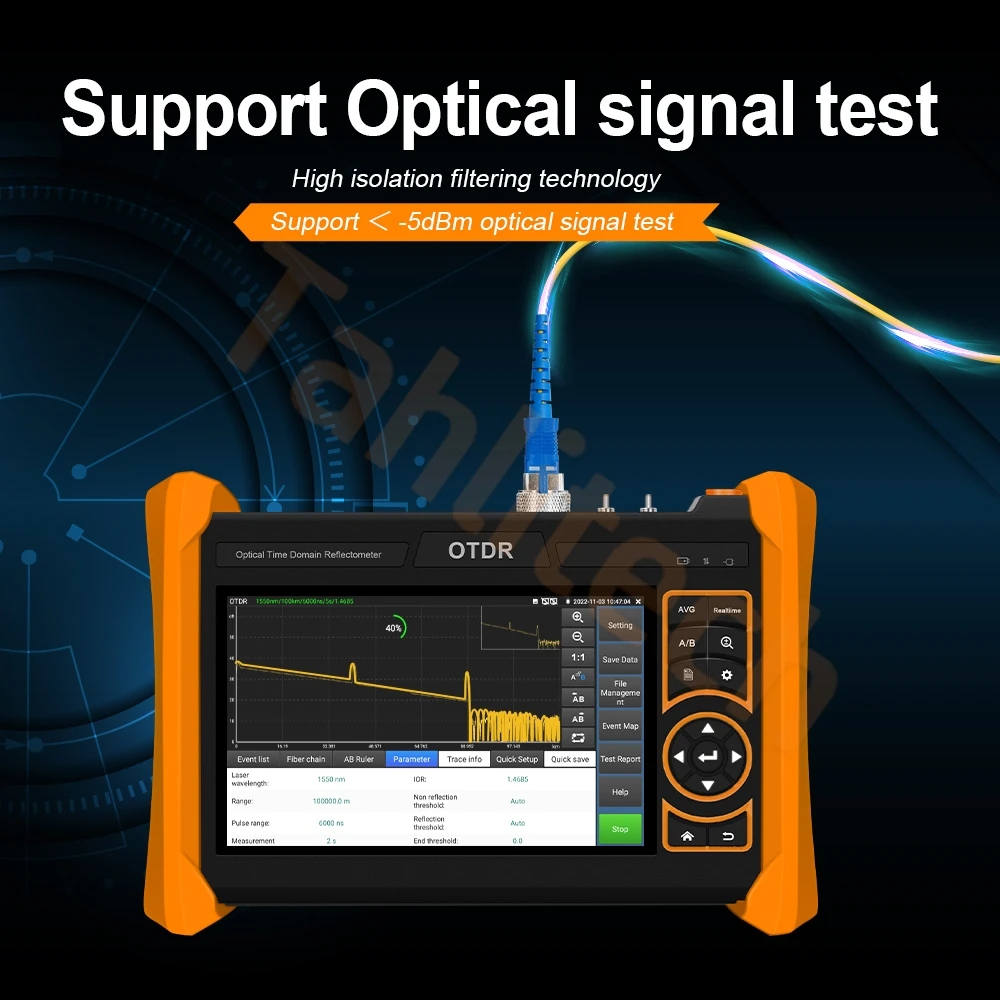 MOT-65 5.4" OTDR Fiber Optic Test Fault Detector Optical Power Meter For OPM VFL OLS Event Map Ethernet Fiber UTP Cable Tester