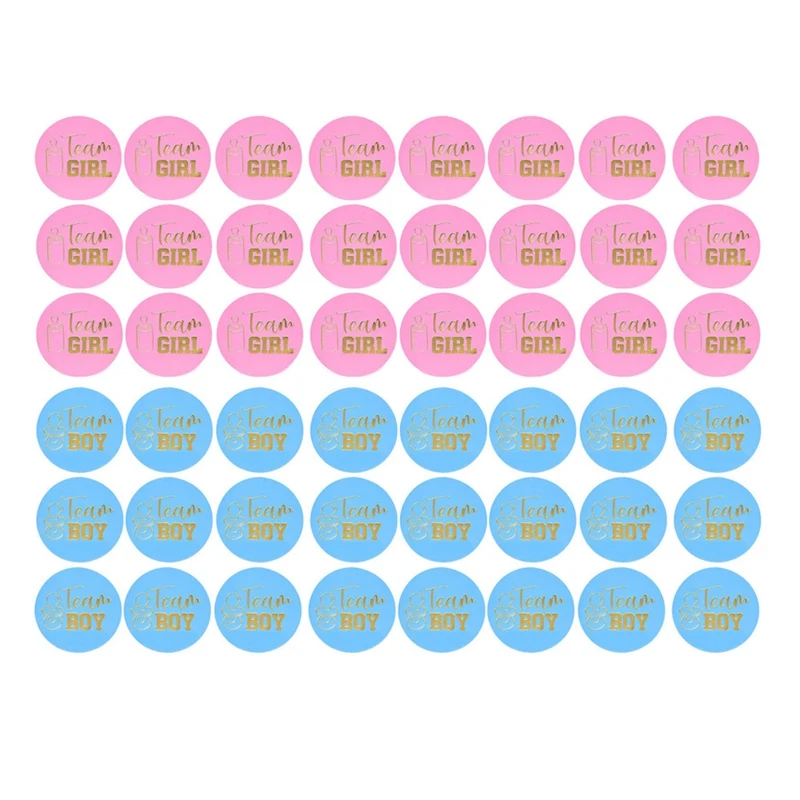 48 Pieces Gender Reveal Stickers Games Team Boy & Team Girl Perfect Gender Reveal Party Supplies Boy And Girl Stickers