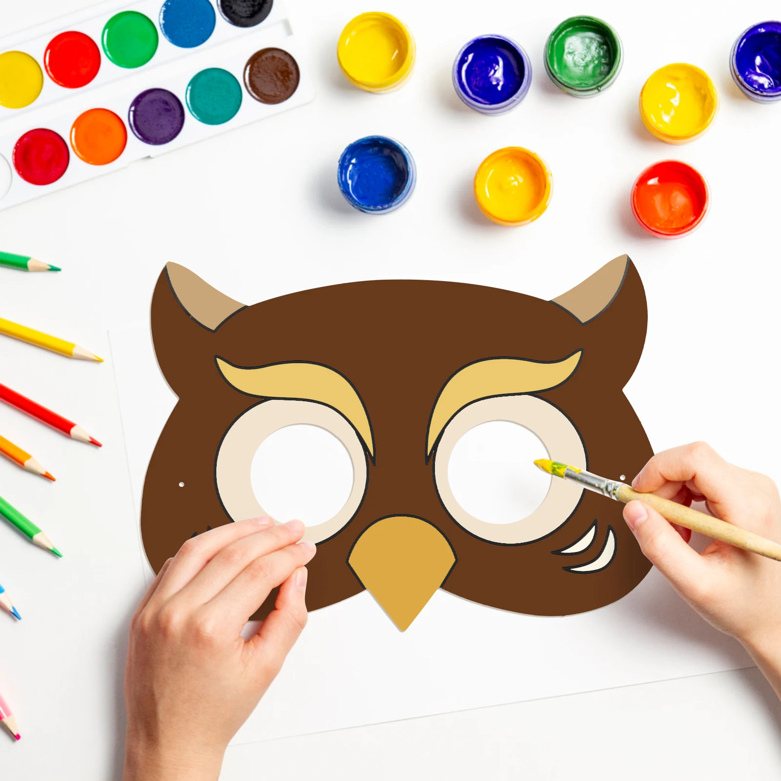 

10pcs White Masquerade Masks DIY Blank Craft for Cosplay Party Decor Kids Adults Halloween Unpainted Face Mask Dancing Fun