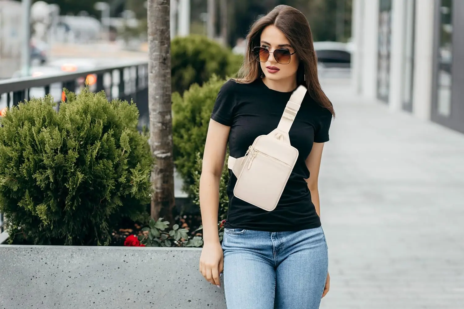 Picture 7: Mini Sling Bag for Men Women, Waterproof Utility Crossbody Backpack Chest Bag for Hiking Travel Sports Running