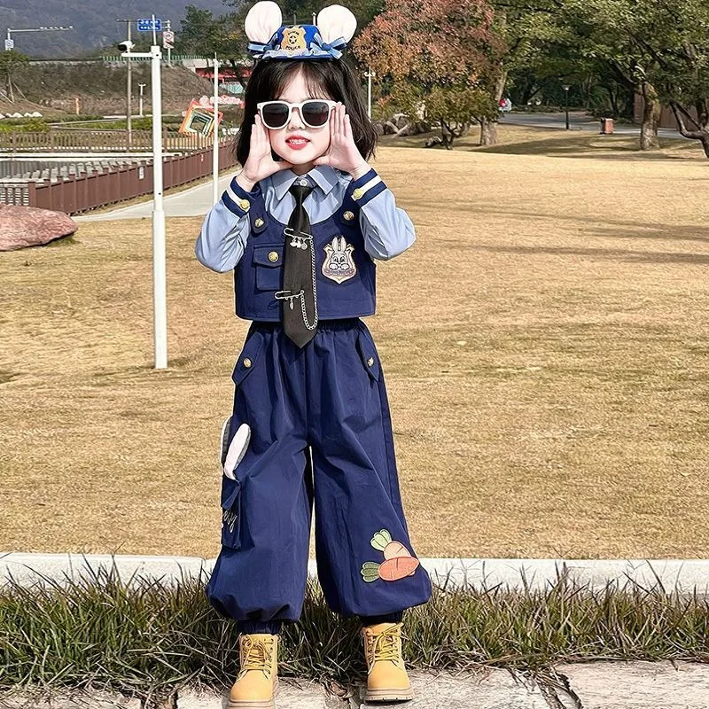 

School Rabbit Police Officer Children's Clothes Disney Suit Girls Judy Rabbit Suit Zootopia Clothing