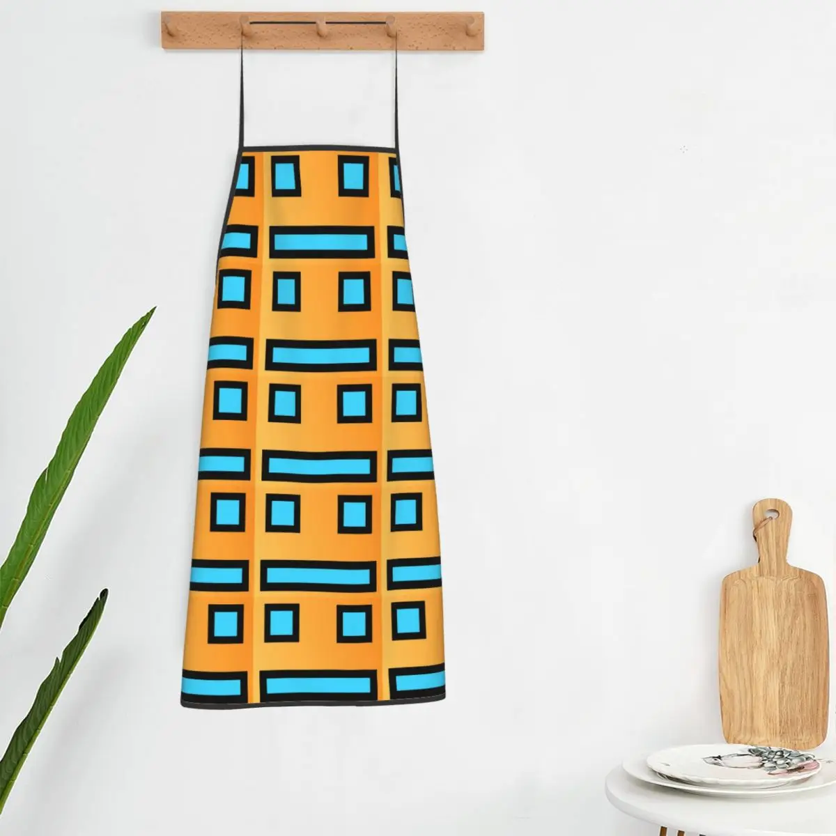 Geometry Cube Gaming Dash Apron Chef Cooking Tablier Sleeveless Bib Kitchen Cleaning Pinafore for Women Men Painting