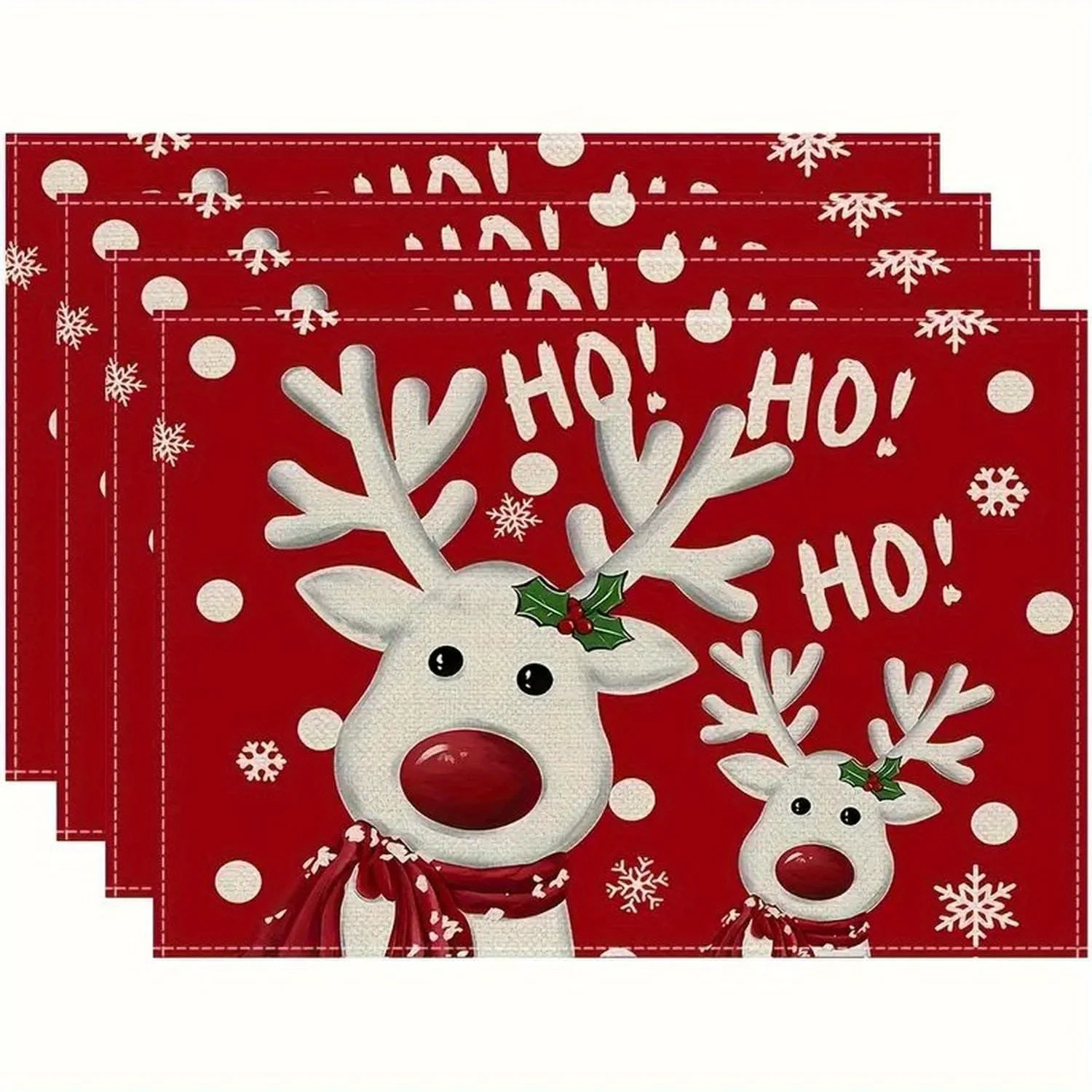 VIKAMA 4/6/8/10PC Weihnachten Rentier Tischsets Familientreffen Weihnachtsfeiern Urlaub Tischdekorationen und Accessoires