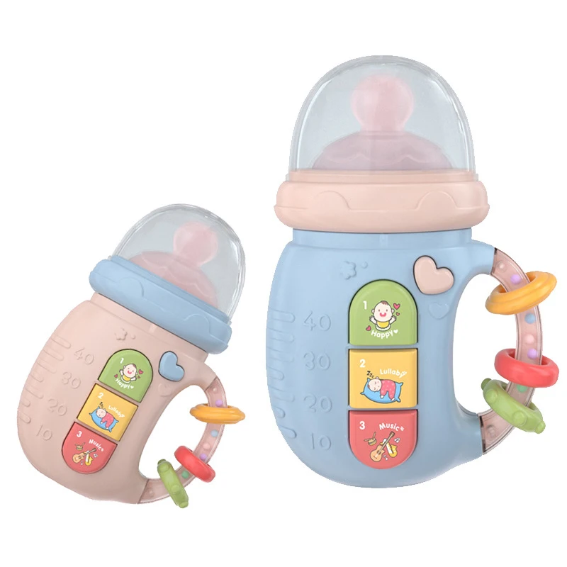 1 pz carino bottiglia illumina musica bambino che suona giocattolo lenitivo apprendimento precoce giocattolo educativo neonato regalo di compleanno giocattolo bambino 18 m +