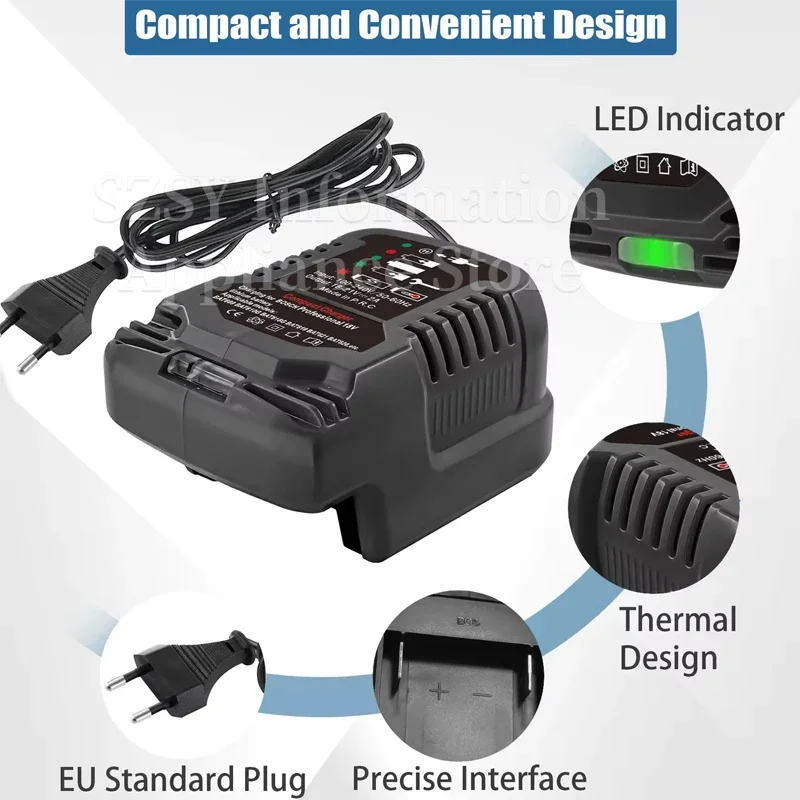 Battery Charger for Bosch Battery 20V 18V BAT607 BAT614 BAT609 BAT618G BAT609G BAT618 Lithium ion Battery Portable Charger