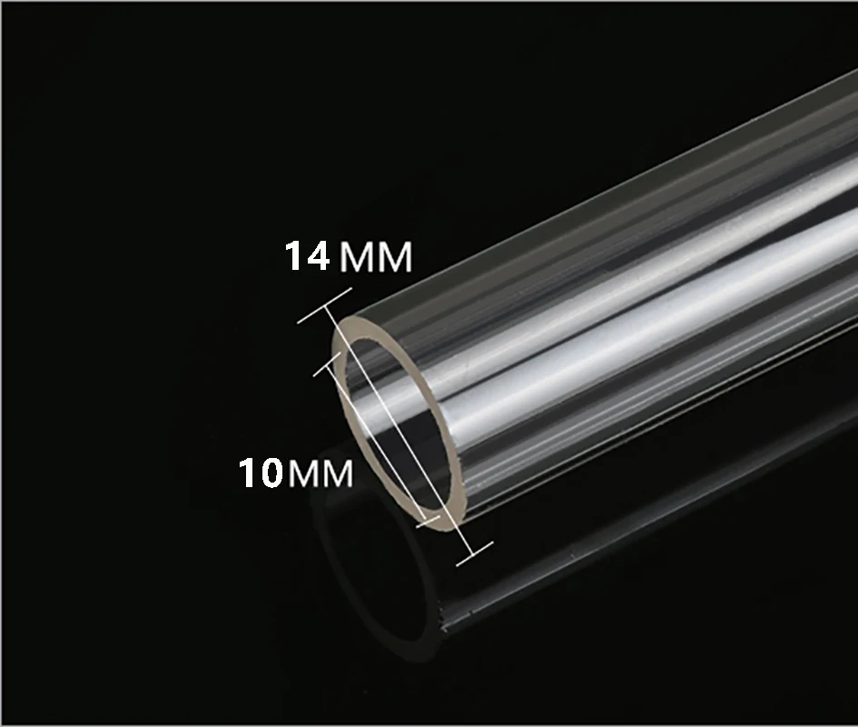 BYKSKI PMMA / PETG tubo rigido (OD12mm/OD14mm / OD16mm ) + 2mm spessore + 50cm lunghezza tubo rigido trasparente 2 pz/lotto