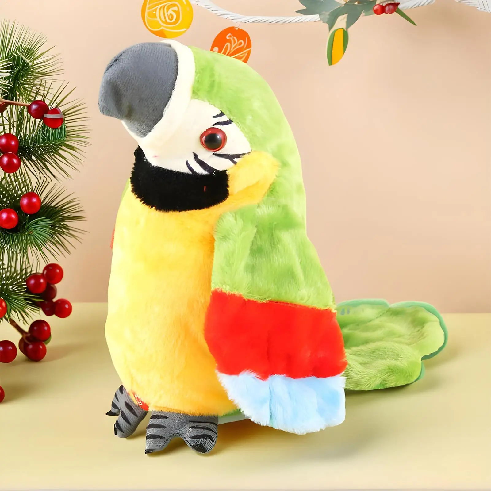 Parando papagaio de pelúcia pássaro falando ferramenta realista twerking papagaio brinquedo educativo para treinamento discurso aniversário viagem ao ar livre