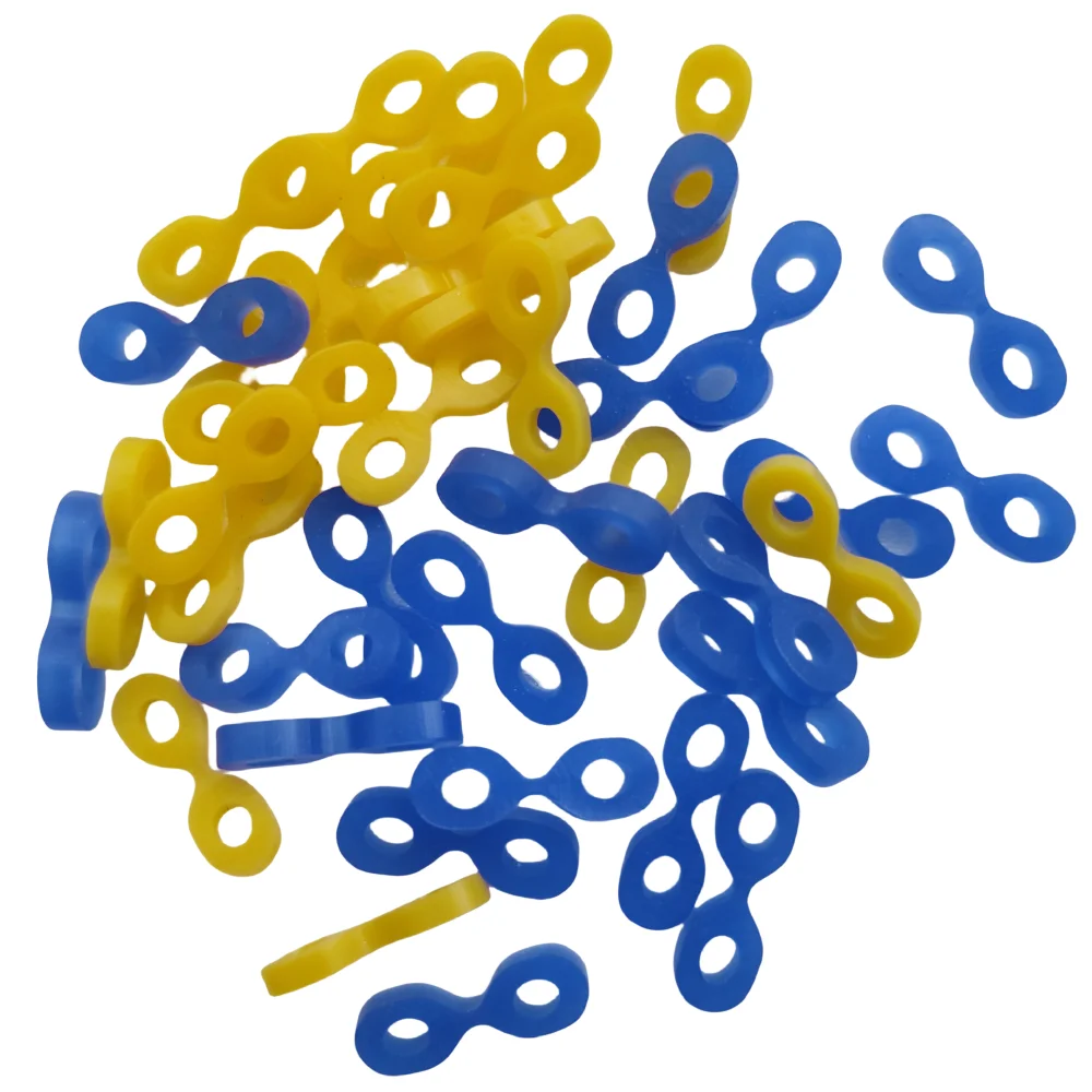 JUMTOP 40Pcs Dental Elastic Rubber Fixing Wedges Tooth Seperator Sectional Contoured Matrices Gaskets