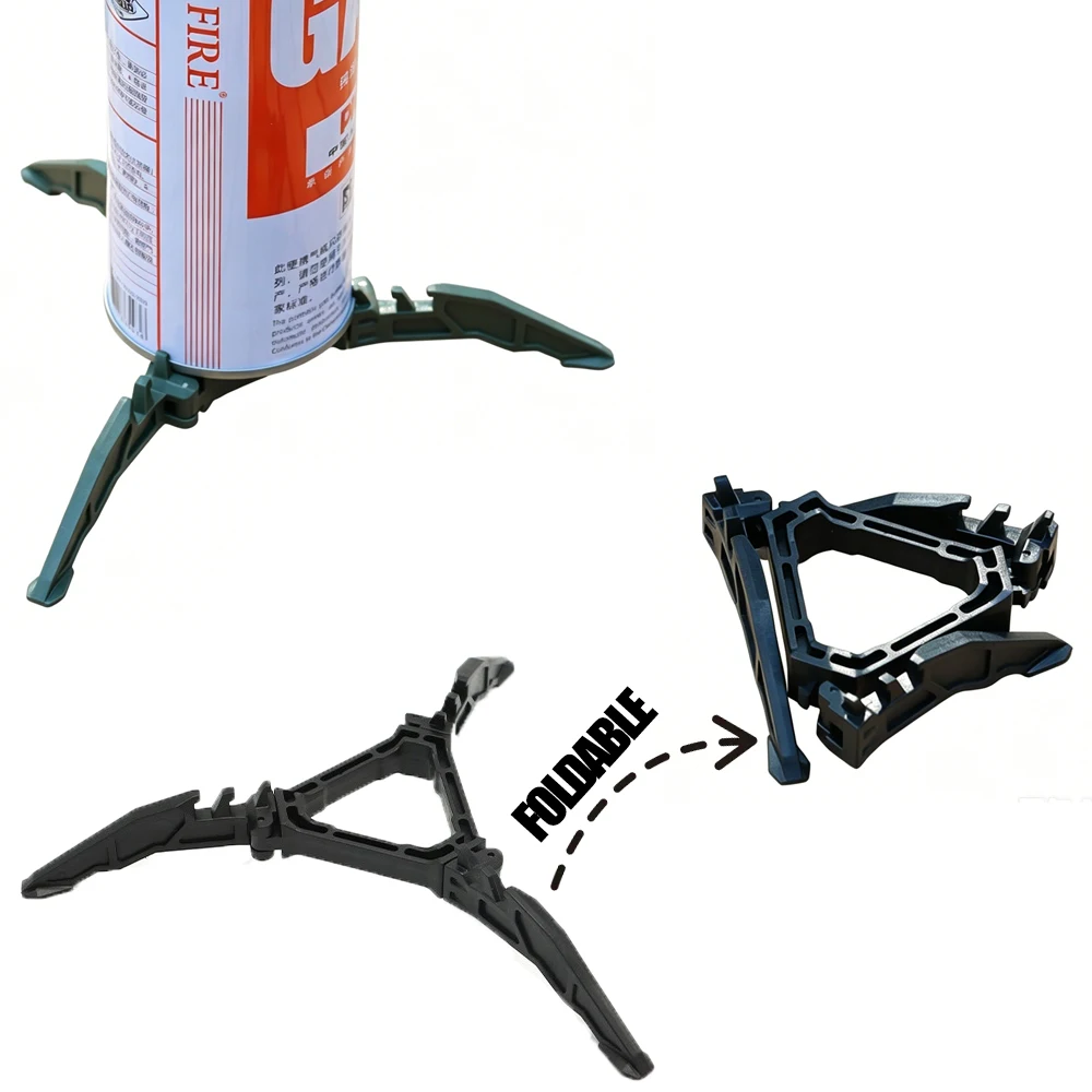 Gas Canister Stabilizer Base, Universal Tripod Stand for Camping Fuel Canisters, Anti-Tip Holder for Butane/Propane Gas Bottles