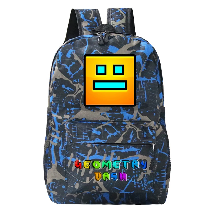 Sac à Dos de Grande Capacité avec Impression Géométrique pour Garçon et Fille, Cartable d'École avec Dessin Animé Amusant pour Ordinateur Portable Adolescent, pour Homme