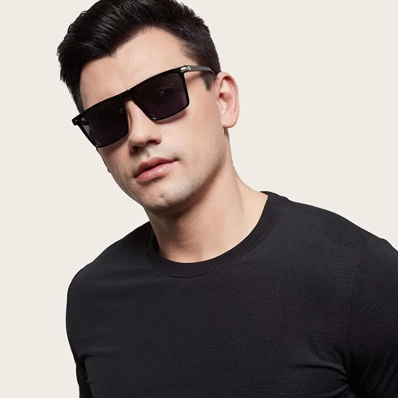 Za duże kwadratowe okulary dla mężczyzn okulary przeciwsłoneczne w stylu Vintage płasko zakończony okulary przeciwsłoneczne 2022 moda damska luksusowa marka designerska Tom