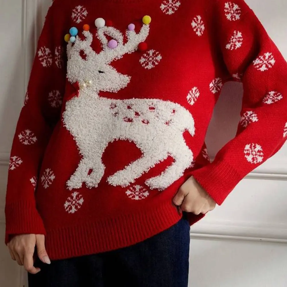 ملابس تريكو عصرية متعددة الاستخدامات على الطراز الأوروبي الأمريكي للخريف والشتاء وعطلات الكريسماس بتصميم حصري