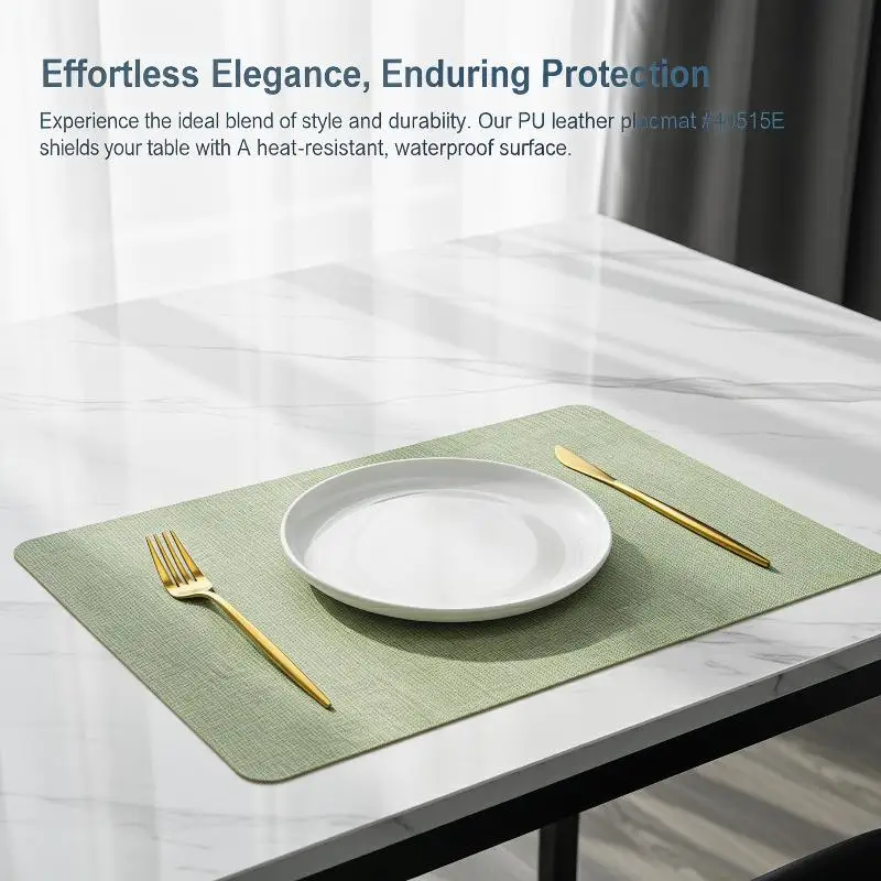 PU Leather Table Mat Nordic Style Waterproof Oilproof Heat Resistant Retro Placemat for Dining Kitchen Restaurant