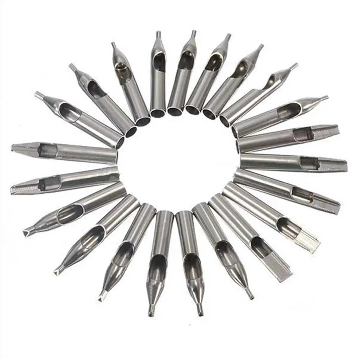 Reliable- 22pcs Tattoo Tips Full Set 304 Stainless Steel Set Body Art Tattoo Shader Liner Nozzle Tip for Tattoo Needles