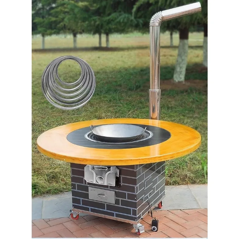 Iron Pot Stove Table Firewood Cooktop Home Rural Wok Chicken Special Outdoor Mobile Large Cooktop