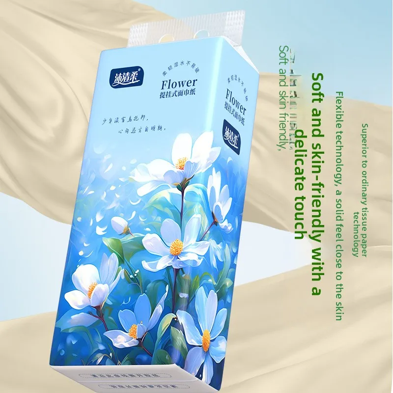 Hanging facial tissue paper, soft natural bamboo pulp natural color toilet paper, suitable for kitchen and bathroom, affordable